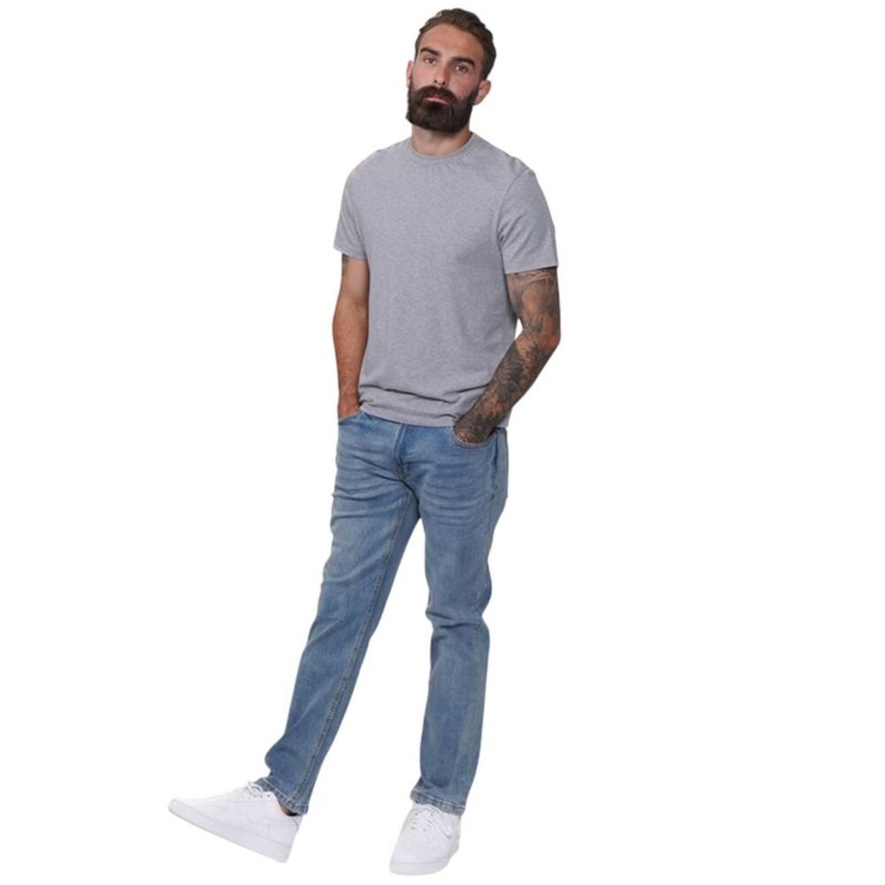 Firetrap Mens Rom Cotton Straight Jeans / Light Wash